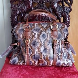 SOLD Dooney & Bourke Python Domed Buckle Satchel